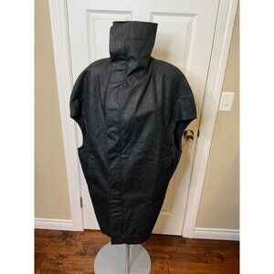 Rick Owens Drkshdw Black Coated Denim Jacket High Collar, Size Small